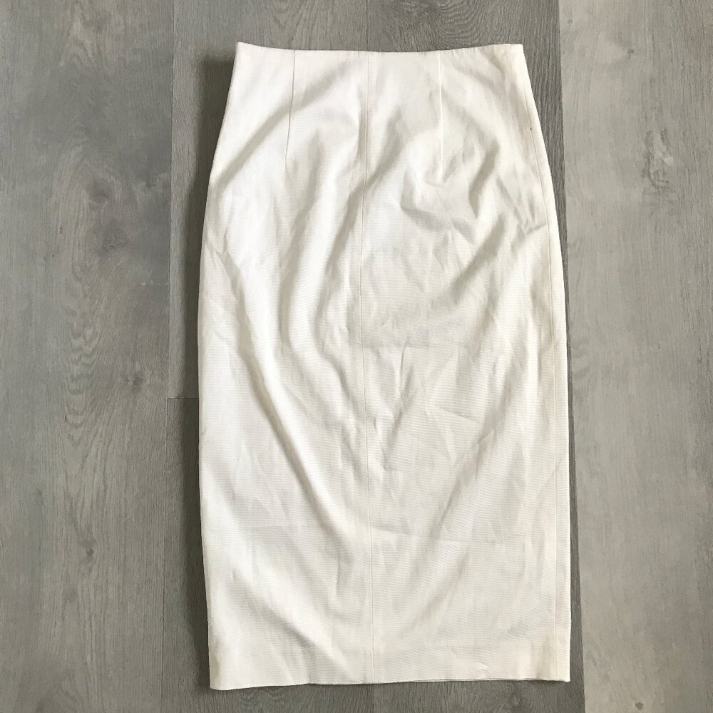 MARCIANO WHITE WOMENS SKIRT STRAIGHT PENCIL FRONT SLIT WOMENS 6